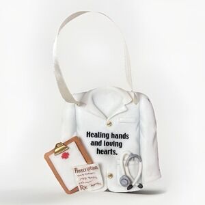 DOCTOR White Coat Ornament Plaque ENESCO Signs of the Times 2000 800260 3D Vtg